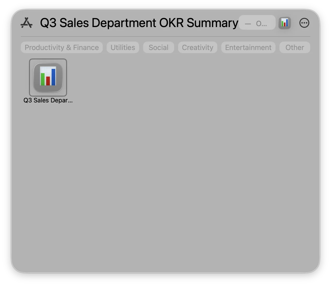 Kro App in system menu