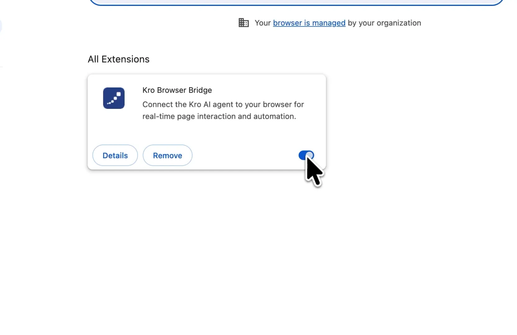 Install and enable the Chrome extension