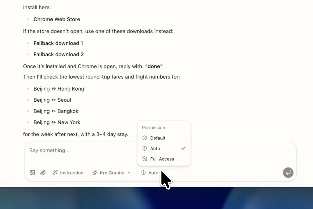 Permission modes
