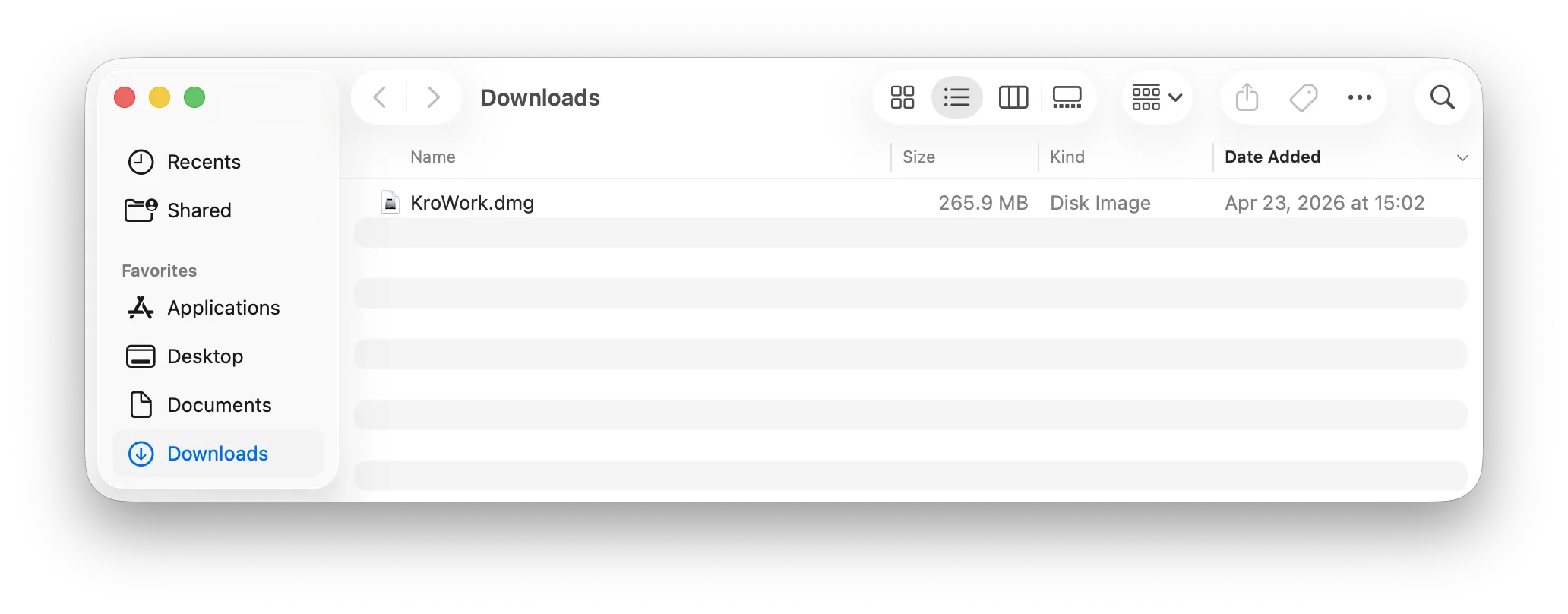 Double-click installer